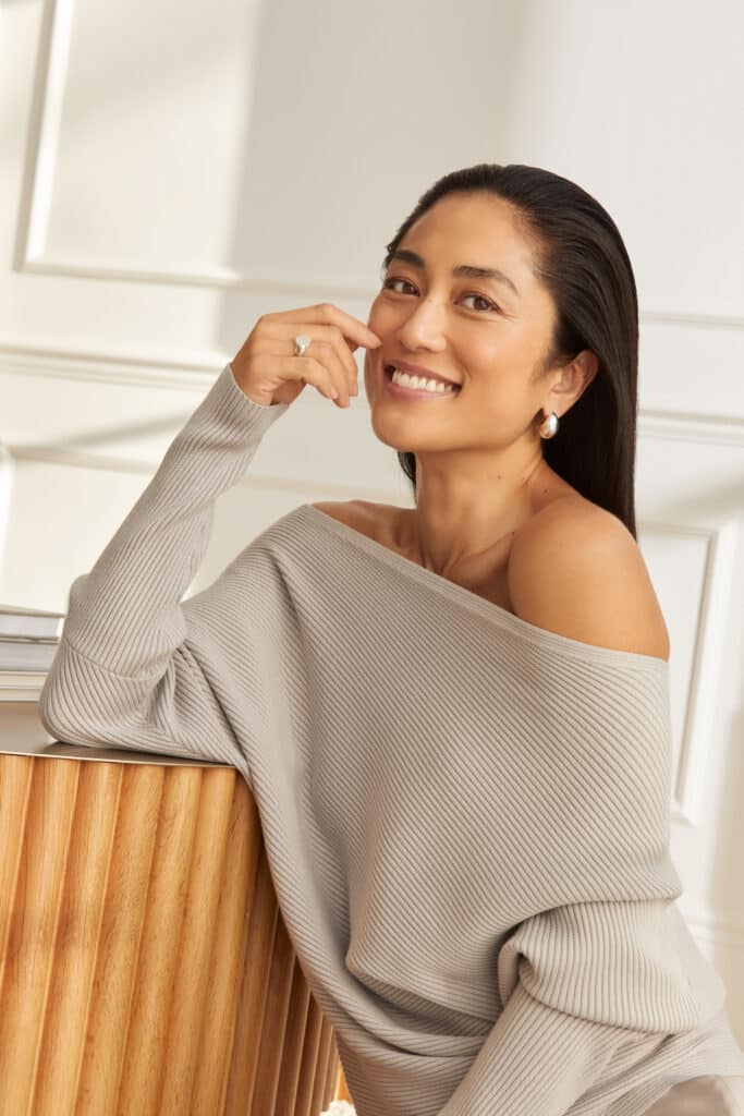 Model in warm setting tall